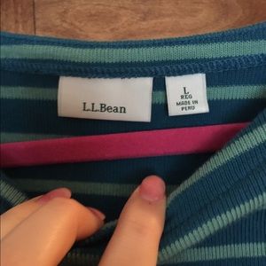 Ll bean striped boat neck top